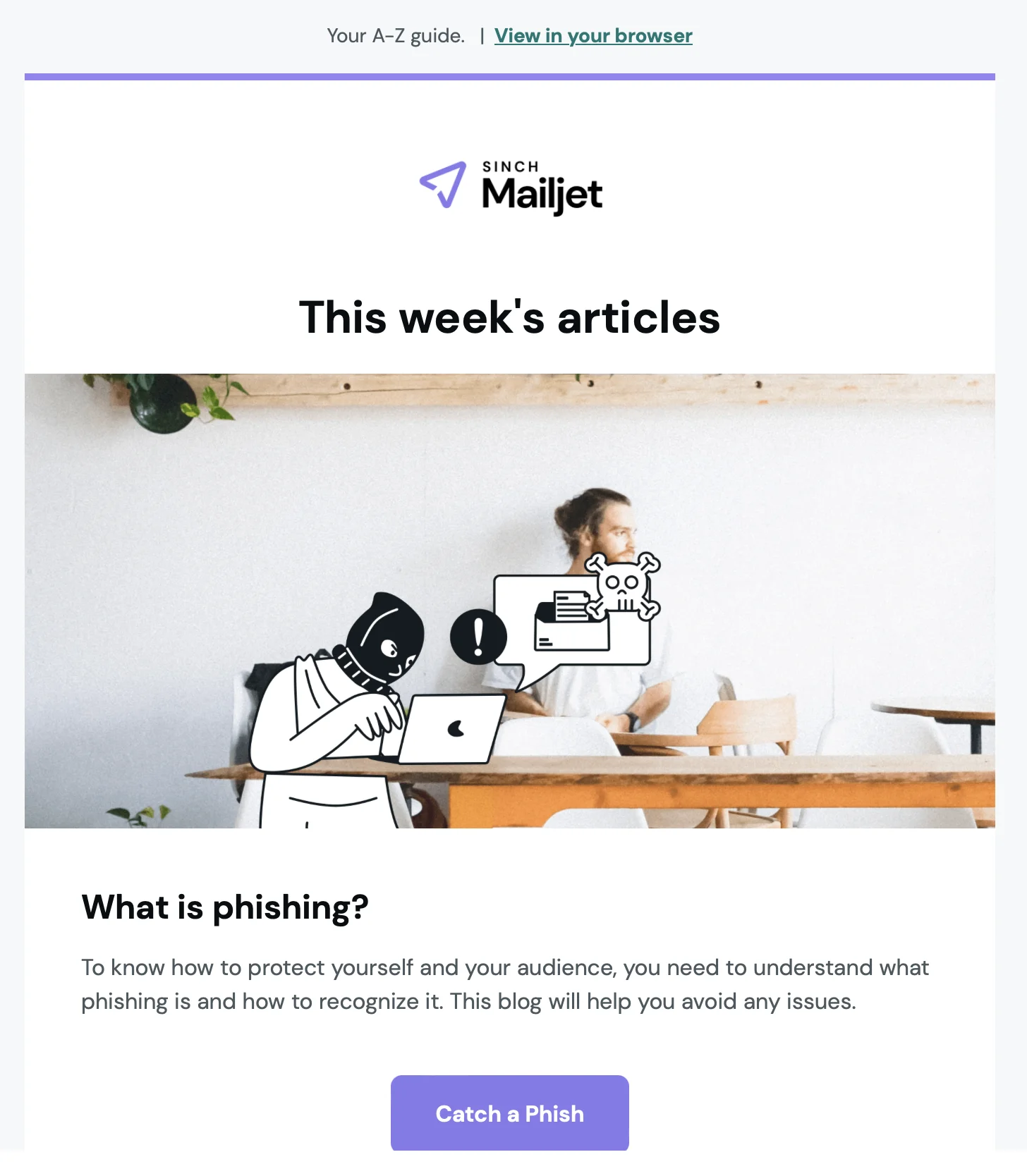 An example of a brief newsletter introduction from Sinch Mailjet